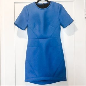 Tibi New York Blue Scuba Short Sleeve Dress Sz 2